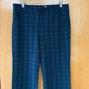 NEW Betabrand Green & Blue Tartan Plaid Bootcut Pants-M